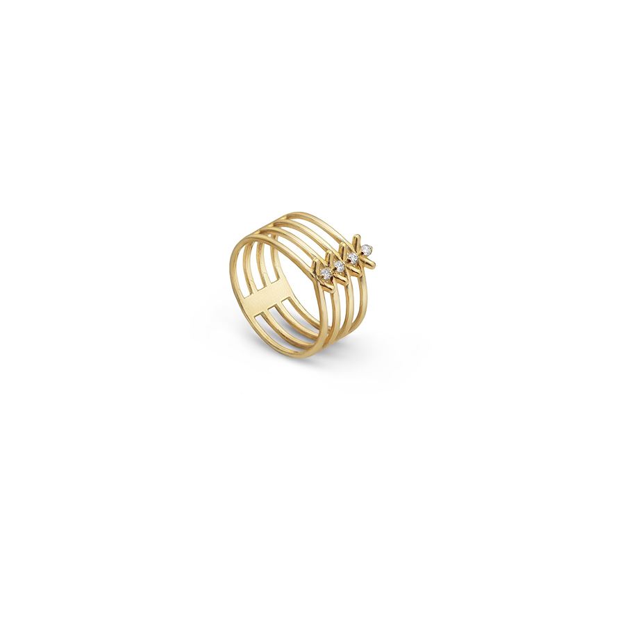 Anello 'Spinae' 4 elementi SPINAE | AN 4FAU18G CT.0,07